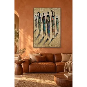 Impresión en lienzo de mujeres africanas Fida cargando jarras en sus cabezas - Product Image 2