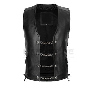 2024 Leather Custom Waistcoat Whole Sale Rate Men Leather Vest Top Quality Made in Pakistan Vest - Product Image 1