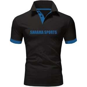 Polo de manga corta con botones y bordado para hombre, ropa de calle personalizada del fabricante - Product Image 1