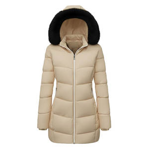 Nouveau blazer d'hiver pour femmes, blazer écologique, col en fourrure, veste à capuche en polyester pour femmes, blazer chaud, vêtements d'extérieur pour filles, fermeture éclair - Product Image 6