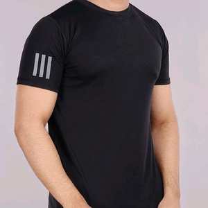 Vêtements de sport pour homme sur mesure, coupe ajustée, 95% coton, décontracté, entraînement en salle de sport, t-shirt à manches courtes, course à pied, motif uni, tricoté, uni, teint - Product Image 5