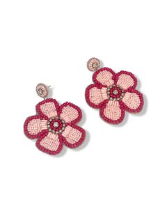 Hermosos pendientes bordados de flores bonitos hechos a mano con cuentas para mujer con nuevo diseño elegante de moda superior elegante lindo aspecto de lujo - Product Image 1