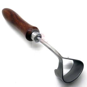 Instrument en acier vétérinaire couteau à sabot de cheval manche en bois en acier inoxydable couteau à sabot - Product Image 2