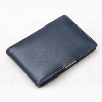 Dompet kulit kualitas tinggi uniseks kustom dengan bordir dan penutup risleting-gaya busana grosir