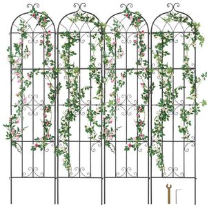 Treillis de jardin en métal pour plantes grimpantes, décoration de patio extérieur, résistant à la rouille, structure de support robuste - Product Image 5