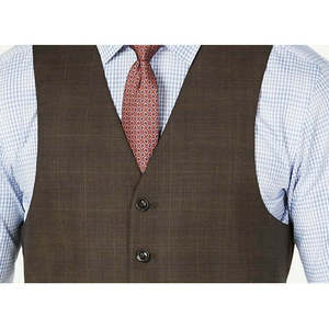 Gilet da Uomo Michael Kors Classic-Fit in Tessuto Elasticizzato Airsoft, Marrone, Taglia L, con Decorazione a Bottoni - Product Image 2