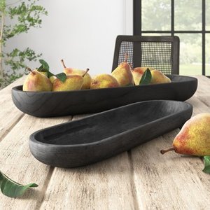 Cuenco de madera de Paulownia tallado a mano, bandeja rústica larga para decorar con pan de frutas o elementos esenciales para todos los días - Product Image 6