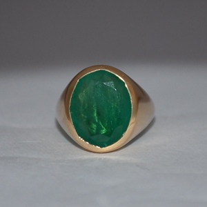 Bague éternelle en or rose faite à la main avec sertissage de pierres précieuses ovales, pierre naturelle pour unisexe, cadeau d'anniversaire, de mariage, de fête - Product Image 5