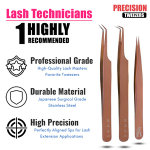 My Lash <b>Tool</b> Fiber Tip Eyelash Extension Tweezer Curved & L Shape Nano Grip Volume Lash Tweezer Professional Salon <b>Tool</b> - Product Image 3