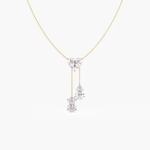 18K Yellow Gold Pendant 6.60 Ct Tw Lab Grown Diamond Stylish Stainless Steel Strand Chain Moissanite Bracelets Bangles - Product Image 2