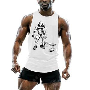 Camiseta con estampado 3D de verano para entrenamiento en gimnasio, camiseta sin mangas de calidad superior al por mayor, transpirable camiseta sin mangas de algodón personalizada para hombre - Product Image 2