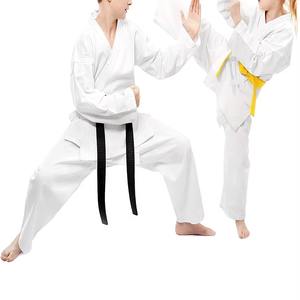 Uniforme de artes marciales para niños Kimono Karate & Jiu Jitsu blanco profesional con logotipo frontal para desgaste de Taekwondo - Product Image 3
