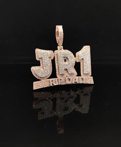 Pendentif Hip Hop en Acier Inoxydable Personnalisé avec Diamants Glacés Argentés - Product Image 3