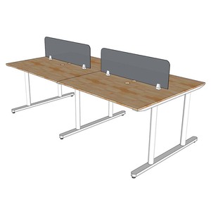 Contemporary Minimalist 4-seater <b>Foldable</b> Cluster <b>Office</b> <b>Desk</b>-Melamine Finish - Product Image 3