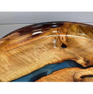 Impresionante Tazón de Madera y Resina Epoxi Ecológico Personalizado, Colores Vibrantes, Diseño Clásico para Ensaladas, Fiestas y Restaurantes - Product Image 3