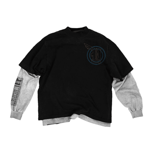 High Quality <b>Men's</b> Acid Wash Graphic Boxy Waffle Hip Hop Distressed <b>Tshirt</b> 100% Cotton Terry Double Layer Oversized <b>Long</b> Sleeve - Product Image 5