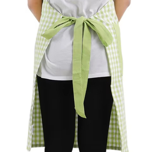 Babero teñido en hilo de algodón 100%, delantal, cintura gris, babero, comida, salón de cocina, peluquero, jardín, barbacoa, PE, LDPE, PU, tela vaquera de PVC, poliéster - Product Image 1