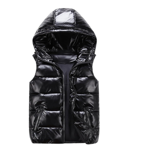 Haute qualité 100% Polyester confortable nouveauté en gros sans manches à capuche hiver bouffant veste gilet pour hommes fermeture éclair gilets - Product Image 5