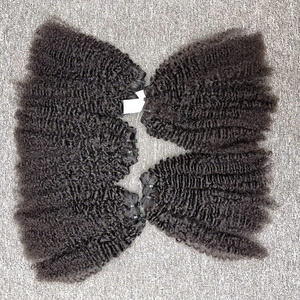 Extensions de cheveux humains vietnamiens crépus bouclés Texture personnalisée Paquet de cheveux frontaux doux couleur naturelle pour femme - Product Image 1