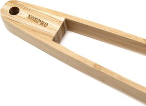 ที่คีบไม้ไผ่ยาว12 "นิ้วที่คีบเครื่องปิ้งขนมปังทำจากไม้ที่มีดีไซน์กันลื่นสำหรับทำอาหารและใช้น้ำมันปรุงอาหาร - Product Image 4