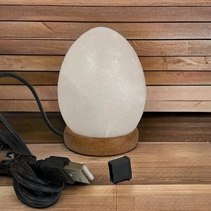 Lámpara de sal del Himalaya tallada en forma de huevo ecológica USB, artesanías naturales, decoración del hogar, estilo piramidal para Navidad, amor náutico - Product Image 1