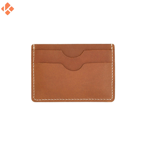 Portefeuille Slim Smart en cuir véritable avec logo personnalisé pour cartes de crédit, petit sac à main avec fermeture à bouton et clip, pochette pour cartes de quantité minimale de commande - Product Image 4