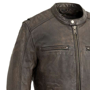 Veste en cuir de vache personnalisée de haute qualité pour homme, imperméable, nouvelle mode, col montant, coupe confortable pour l'hiver - Product Image 4