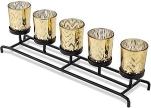 Support de bougie moderne en métal de luxe avec finition haut de gamme pour table basse, table centrale et décoration intérieure - Product Image 3