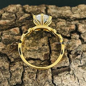 แหวนหมั้นเพชรเม็ดเดี่ยว14K สีทอง2 CT CVD ได้รับการรับรองจาก Christian Lab Christian - Product Image 3