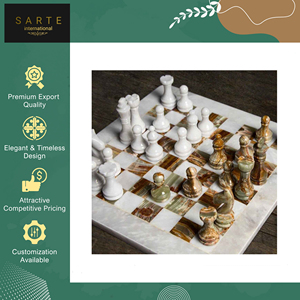 Juego de Ajedrez de Mármol de Primera Calidad, Decorativo para Interiores, de Lujo, con Logotipo Personalizado, Hecho a Mano, Económico - Product Image 5
