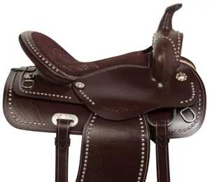 Selle de cheval de course Western Barrel la plus vendue | Selle Western en cuir marron de qualité supérieure pour le rodéo, le trail et l'équitation - Product Image 4