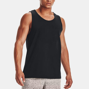 เสื้อกล้ามพิมพ์โลโก้ตามสั่ง ผ้าฝ้าย 60% โพลีเอสเตอร์ 40% เสื้อกล้ามออกกำลังกายสำหรับผู้ชาย ใส่เล่นกีฬาในยิม - Product Image 1