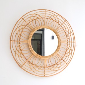 Meilleurs miroirs muraux encadrés en rotin pour la maison, hôtel, restaurant, café, miroir mural en rotin fabriqué au Vietnam - Product Image 3