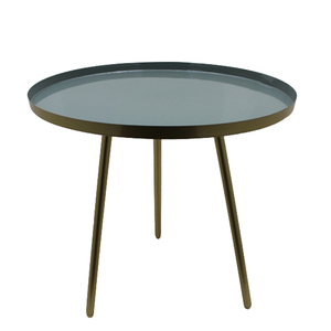 Table d'appoint en métal la plus vendue plaque de forme ronde sur support en fil fendu tabouret décoratif vert décoration de fête à la main - Product Image 6