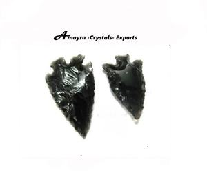หัวลูกศรหินโมราสีดำแกะสลักพลอย0.5-1นิ้วหัวลูกศรทำมือคุณภาพสูงซื้อออนไลน์จากคริสตัล Amayra ส่งออก - Product Image 2