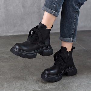 Bottines en daim pour femmes, bottes décontractées à talon bloc en faux daim souple, bottes de soirée en cuir verni pour femmes - Product Image 1