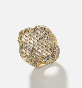 Anillo de Hip Hop Personalizado al por Mayor, Más Vendido, de Plata de Ley 925 con Incrustaciones de Moissanita, Joyería Unisex para Bodas y Fiestas, de la India - Product Image 1