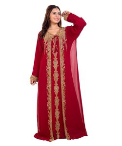 Robe marocaine islamique caftan plage fantaisie moderne étage longueur manches longues pour les femmes - Product Image 3