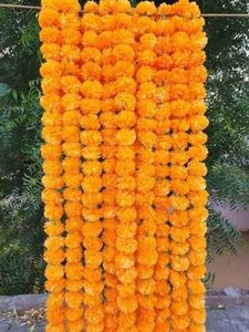 Deewali สายพวงดอกดาวเรือง,สำหรับตกแต่งงานแต่งงานเทศกาลคริสต์มาสงานแต่ง Diwali บนอินเดียสีผสมประดิษฐ์สำหรับตกแต่ง - Product Image 2