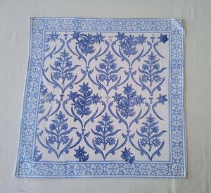 Serviettes de table en coton imprimé de fleurs indiennes bleu ciel faites à la main modernes pour les événements de mariage de table ou les fêtes à la maison - Product Image 3