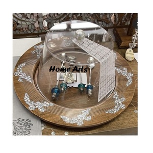 ถาดเสิร์ฟขนมพร้อมฝาปิดถาดไม้ทำด้วยมือพร้อมฝาอะคริลิกดีไซน์แบบได้เปรียบ - Product Image 5