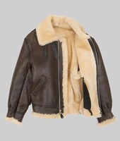 Veste en cuir marron pour homme - Style aviateur B3 Bomber RAF - Veste d'hiver écologique coupe-vent streetwear
