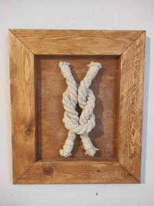 White Rope Knot Shadow Box Wall Art Square Box <b>Frame</b> Nautical Decorative Rope Artwork Coastal Style 3D Sculpture Modern Homes - Product Image 5