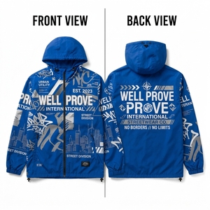 เสื้อแจ็คเก็ตกันลมสำหรับผู้ชายแบบกันน้ำ น้ำหนัก 220 กรัม ผลิตจากไนลอน 100% เป็นมิตรกับสิ่งแวดล้อม แห้งเร็ว ระบายอากาศได้ดี เหมาะสำหรับฤดูหนาว สีดำ ขาว เทา แดง - Product Image 6
