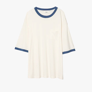 Ringer Camisetas personalizadas Camisetas de algodón para hombres Camisetas de manga corta de gran tamaño Unisex Casual Loose Solid Basic Tee Tops Ringer Camisetas - Product Image 4