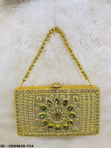 Sac de soirée en métal en pierre de cristal pour femmes de luxe artisanal exquis pour événements prestigieux fêtes et mariages à la mode - Product Image 2