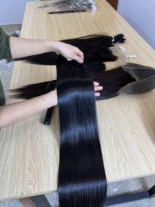 ผมต่อทำจาก100% มัดตรงจากกระดูกผมคนเวียดนามแบบหรูหรา - Product Image 2