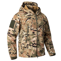 Vestes softshell en microfleece personnalisées à sublimation, imprimées à rayures camouflage, respirantes, coupe-vent, légères, avec fermeture éclair sur le devant