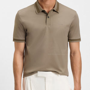 Marque de luxe 100% coton hommes pour Polo T-Shirt haute qualité plaine tricoté broderie personnalisée Anti-rides solide - Product Image 1