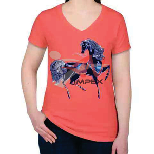 เสื้อยืดผ้าฝ้ายสำหรับผู้หญิงเสื้อยืดพิมพ์โลโก้แบบยืดหยุ่นสำหรับฤดูร้อน - Product Image 2